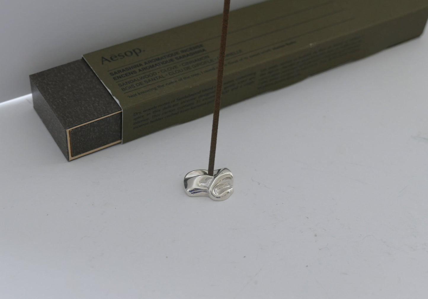 Curvature Silver Incense Holder 02