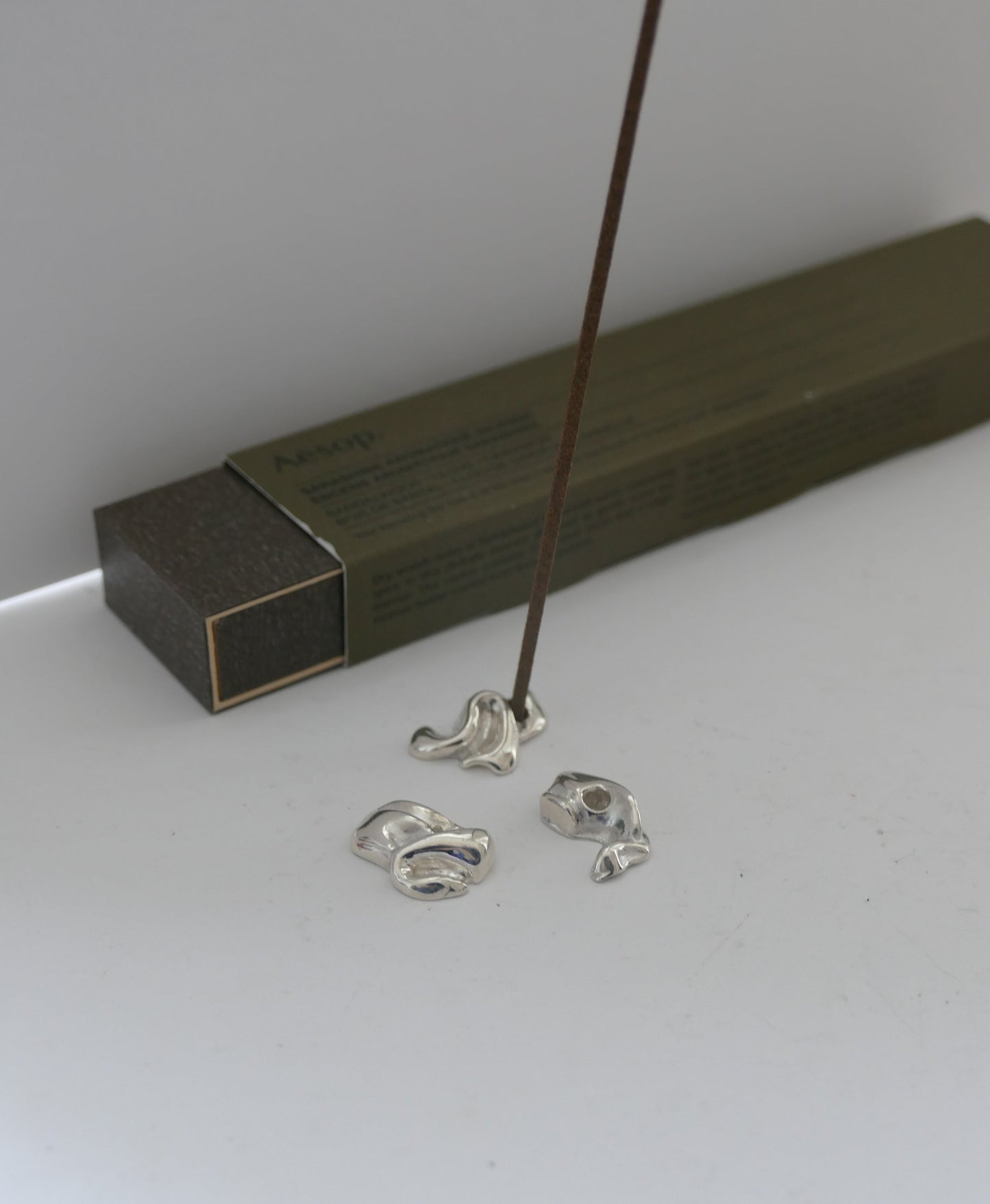 Curvature Silver Incense Holder 01