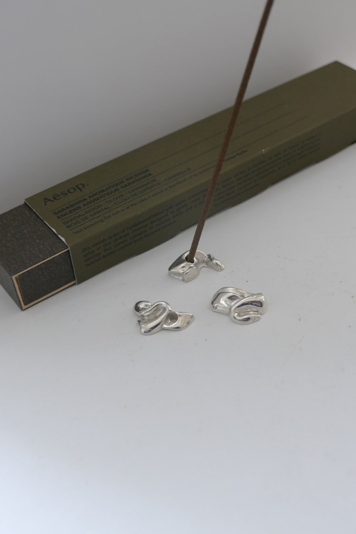 Curvature Silver Incense Holder 03