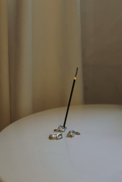 Curvature Silver Incense Holders - Set of Three