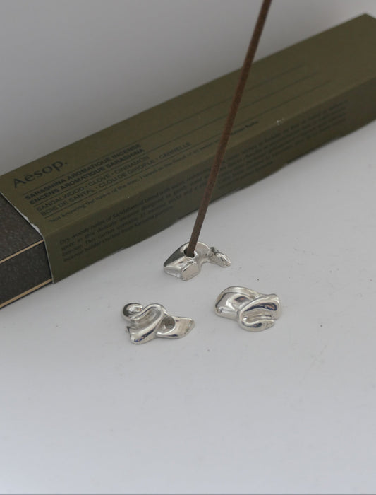 Curvature Silver Incense Holders - Set of Three