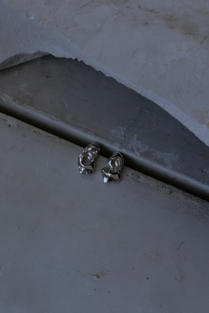 Recycled silver tension pool stud earrings by nowhere soon studio
